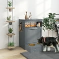 thumbnail image 2 of PawHut Station d'Alimentation pour Animaux Armoire de Rangement, Conteneur de Rangement, Gris, 2 of 10