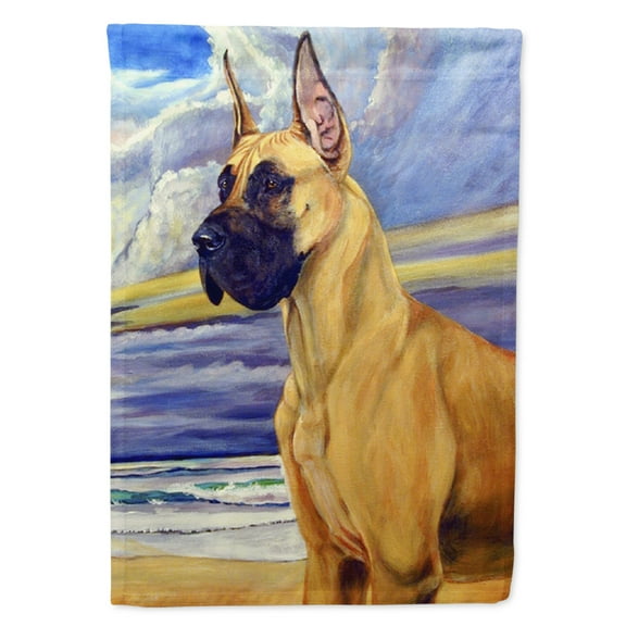 Carolines Treasures 7101-FLAG-PARENT Fawn Great Dane at the beach Flag  multicolor