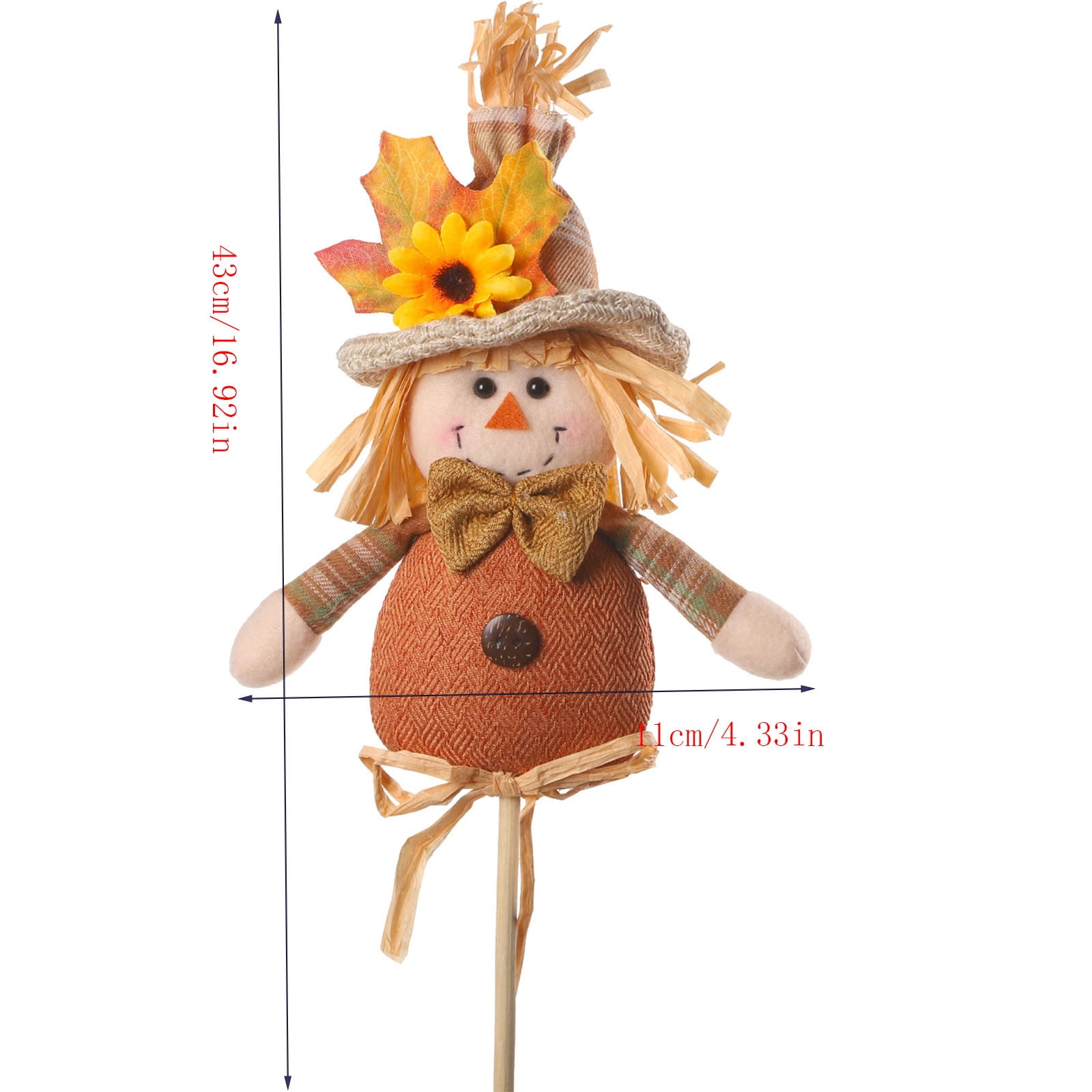 Scarecrow Christmas Tree Topper – Fall Harvest Decoration For Thanksgiving & Holiday, Farmhouse Style Tree Top