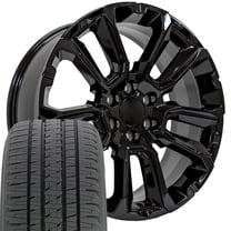OE Wheels CV68 22 Inch Rims and Tires Fit Suburban 1500 High Country Style 6x139.7 22x9 Gloss Black - Hollander 14088 - Dueler H/L Alenza 285/45-22 (Set of 4)