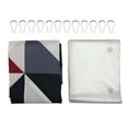 thumbnail image 3 of Mainstays 14-Piece Red & Black Geometric Shower Curtain Set – 72" x 72" Fabric Curtain, PEVA Liner & Hooks, Bold Modern Bathroom Décor, 3 of 9