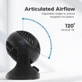 thumbnail image 5 of IRIS USA WOOZOO Ventilador de Escritorio, Circulador de Aire Oscilante, 3 Velocidades, Alcance de 10 m, Inclinación Ajustable de 112°, Motor Silencioso de 27.5dB, Tamaño Pequeño, Negro, 5 of 5