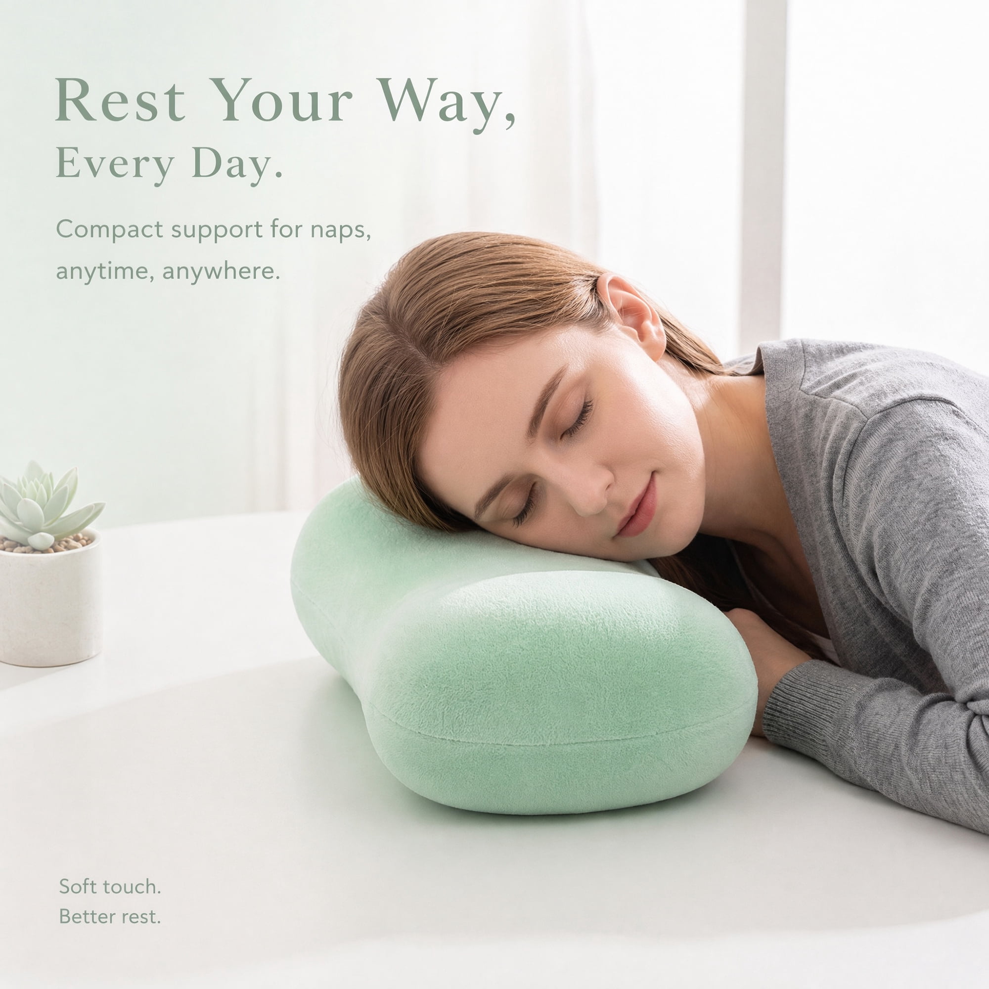 Unique Bargains Neck Pillow Sponge Cervical Support for Sleeping Green B 16.5"x7.9"x4.3"
