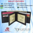 thumbnail image 2 of Mens Wallet RFID Genuine Leather Bifold Wallets For Men, 3 ID Windows 12 Card Holders Gift Box Black, 2 of 8