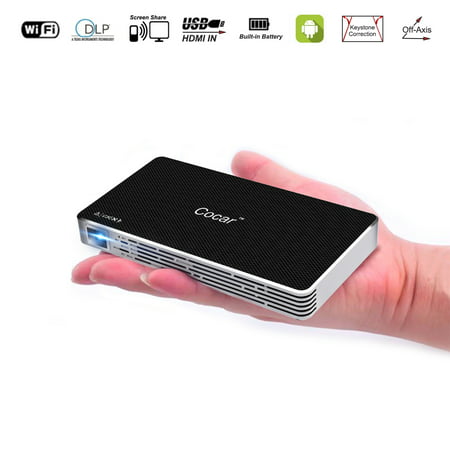 Mini Projector, Cocar C800S Wireless DLP Pico Mobile Android Operation System High Lumens LED Projector 2.4G/5.8G Dual Wifi Bluetooth 4.0 Quad-Core CPU HDMI/TF/USB Socket Keystone