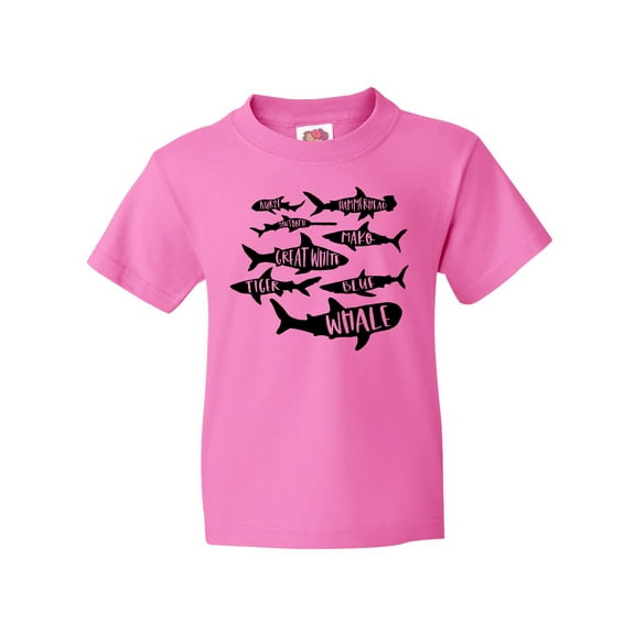 Inktastic Types of Sharks Youth T-Shirt