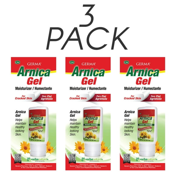 Germa Arnica Gel. Natural Topical Analgesic. Moisturizer for Cracked Skin. Pain and Ache Relief for Bruises / Arthitis. 2 oz. Pack of 3