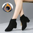 thumbnail image 2 of SZXZYGS Steel Toe Shoes for Women High Top Leisure Women's Soft Sole Non Slip Square Heels Lace Up Round Toe Keep Warm Winter Dancing Shoes Easter Summer 2024, 2 of 5