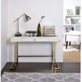 thumbnail image 1 of ACME Boice Desk in White PU & Champagne, 1 of 2