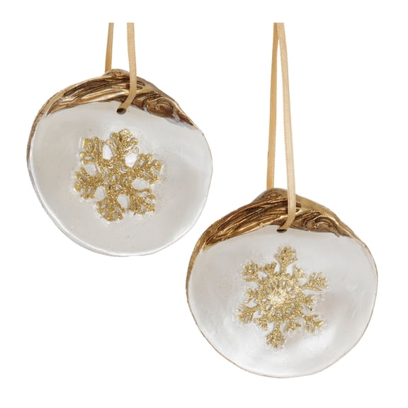Clam Shell Snowflake Ornament Set of 12