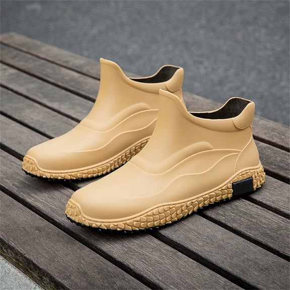AUDeals Knee High Rain Boots, Waterproof Work Shoes with Low Top Rubber Design for Outdoor Fishing, Car Wash and Kitchen Use