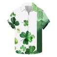 thumbnail image 2 of BLTIBY St. Patrick's Day Shirt for Men Button Down Irish Shamrock Printed Vintage Short Sleeve Lapel Shirts Casual Loose Fit Top Multicolor 9 S, 2 of 5
