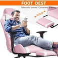 thumbnail image 6 of CL.HPAHKL Ergonomic Gaming Chair with Footrest, High Back Computer Desk Chair for Adults, Racing Office Chair with Lumbar Support & Headrest, PU Leather Swivel Video Game Chair, Pink, 6 of 7