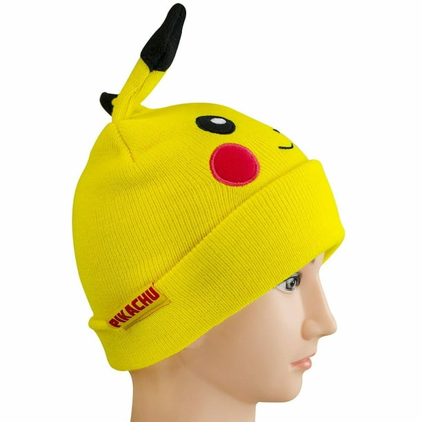 Bonnet nouveauté Pokemon Pikachu Ear Youth avec mitaines noires 