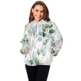 thumbnail image 6 of Iauyy Women's (s-xl) Pockets Fuzzy Sweatshirt -Double Plush Run Loose-fitting Hooded Sweater Design Wind Warmth for Sport Casual Leisure Jogging,Eucalyptus Leaves and Branches, 6 of 8