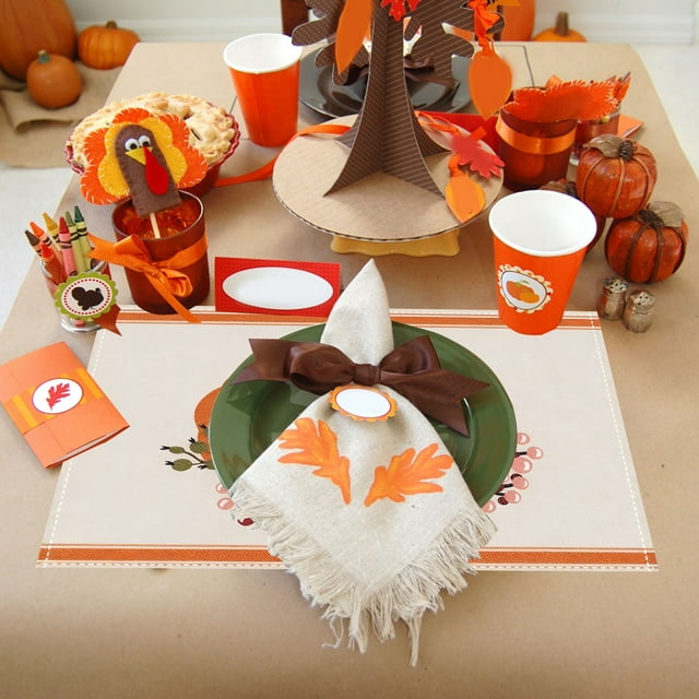 Oefntac Napperons Citrouille Automne 1 Pce 16.5x12.6 Pouces Décorations de Fête de l'Action de Grâce Récoltes Vintage