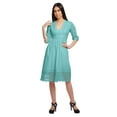 thumbnail image 4 of Moomaya Robe Midi Décontractée Unie pour Femmes Manches Courtes Vêtements d'Été, 4 of 6