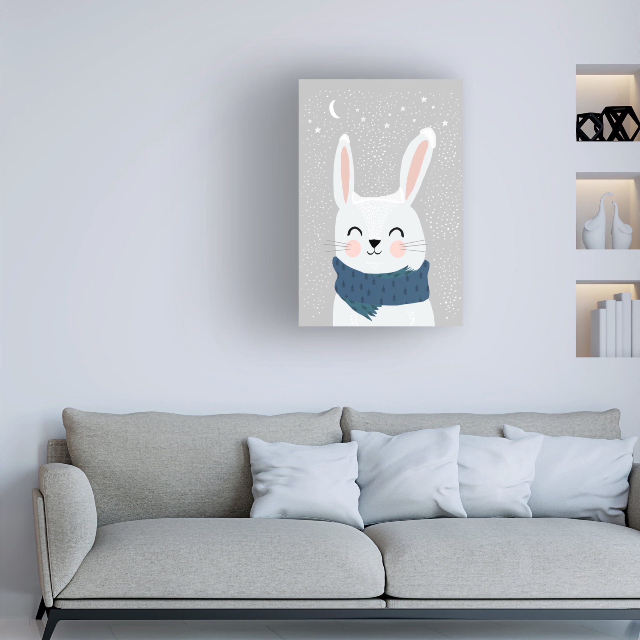 Canvas Wall Art - Treechild 'Snow Bunny' Wall Art for Living Room, Bedroom, or Office D?cor by Trademark Fine Art - 22 x 32 Inches