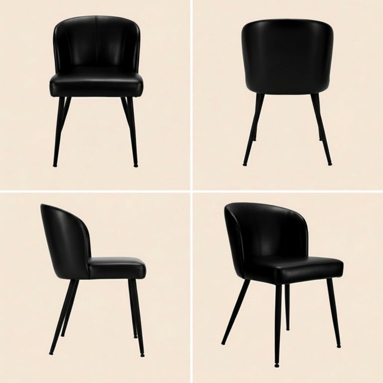 Sailvan Black Dining Chairs Set of 4, Cushioned Leather photo 8