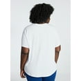 thumbnail image 3 of Terra & Sky Women's Plus Size Crewneck Tee with Short Sleeves, Sizes 0X-5X, 3 of 5