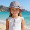 thumbnail image 2 of KPOPLK Kids Sun Hat UPF50+ Sun Protection Bucket Hat Toddler Summer Beach Play Hats with Neck Flap for Girl Boy Ages 0~6(2-5 Years,Grey), 2 of 5