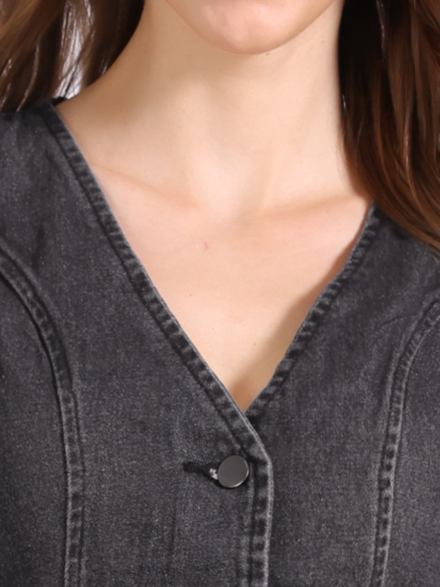 DARING DIVA Women's Sleeveless V Neck Casual Waistcoat Vest Jacket L Black