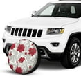thumbnail image 2 of Kdxio Leaves And Anemone Flowers In Red Grey for Tire Cover Wheel Protectors Tyre Covers Weatherproof Wheel Covers Universal Fit for Trailer Rv SUV Truck Camper Travel Trailers 16 inch, 2 of 8