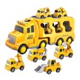 thumbnail image 3 of Camión de bomberos perfecl coche de juguete portador de energía de fricción camión de transporte vehículo de juguete con luces y sonidos para niños amarillo, 3 of 8