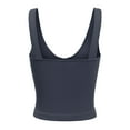 thumbnail image 4 of Made by Olivia Women's Four-way Stretch V-Neck Ribbed Seamless Crop Top -Made in USA, 4 of 6
