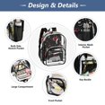 thumbnail image 5 of Large Clear PVC Backpack Heavy Duty See Through Backpack for Adults Work Travel, Leopard Star Cherry Printed 12L, 5 of 8