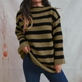 thumbnail image 7 of Qulqfy Sweaters Women Yellow Trendy Pullover Striped Crew Neck Chunky Knit Long Sleeve Shirts Thin Sweaters for Women Lightweight S, 7 of 7