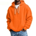 thumbnail image 2 of Qwertyu Men's Quarter Zip Hoodie Waffle Knit Pullover Long Sleeve Drawstring Casual Loose Fit Sweatshirt Hooded Tops with Pockets Ginger 4XL, 2 of 4