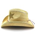thumbnail image 5 of Cowboy Hat Western Mens Classic Straw French Hat Cowgirl Women Summer Rancher Hats with 10cm Wide Brim, 5 of 7