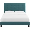 thumbnail image 5 of Pemberly Row Queen Tufted Button Upholstered Fabric Platform Bed in Teal Blue, 5 of 5
