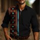 thumbnail image 1 of Camisa vaquera occidental para hombre con estampado HD, informal, para deportes al aire libre, fiestas, suave y cómoda, a cuadros en blanco y negro, estilo nuevo 2024, 1 of 6