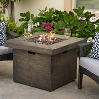 Gas Fire Pits Product Image Ford Magnesium Oxide Square Gas Fire Pit Brown