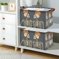 thumbnail image 2 of Yayeee Foldable Storage Basket for Shelves with Handles Waterproof Cloth Bins, Halloween Skeletons, 2 of 7