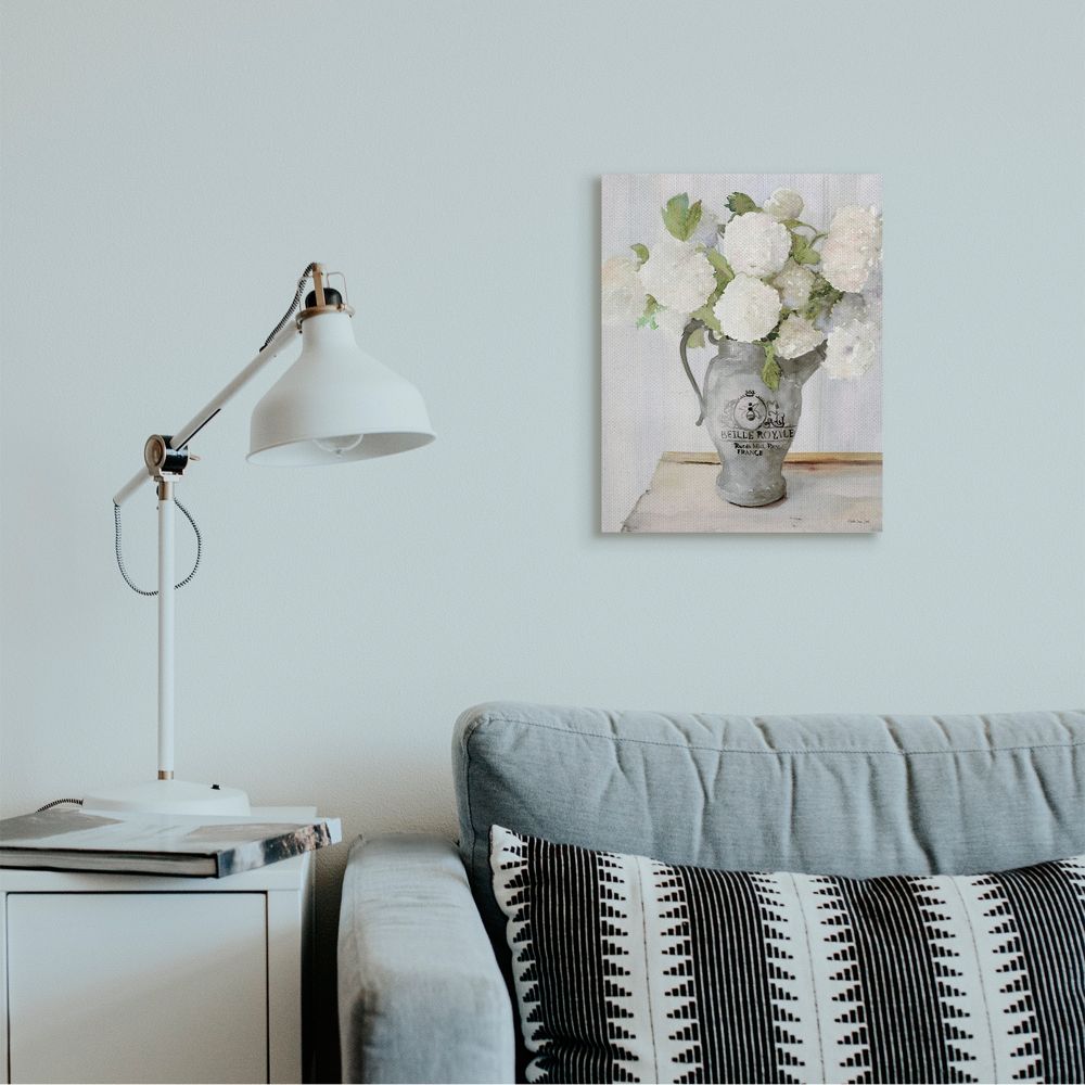 Stupell Industries White Hydrangea in French Country Pitcher Still Life Canvas Wall Art Design by Stellar Design Studio, 16" x 20"