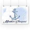 thumbnail image 2 of Martha's Vineyard, Massachusetts, Anchor, Blue, Coastal Icon (36x54 Giclee Gallery Art Print, Vivid Textured Wall Decor), 2 of 3