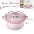 thumbnail image 3 of 6 Quart Enameled Dutch Oven Pot with Lid, Cast Iron Dutch Oven with Dual Handles for Bread Baking, Cooking, Non-stick Enamel Coated Cookware, Pink, 3 of 9