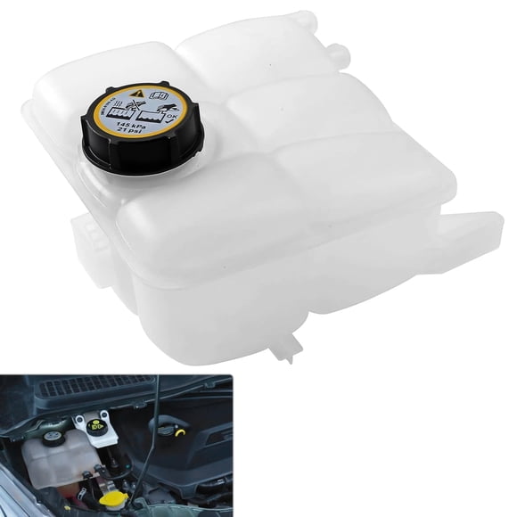 KARPAL 603382 Engine Coolant Recovery Expansion Tank and Cap Compatible with 2013-2018 Ford C-Max 2013-2016 Ford Escape 2012-2018 Ford Focus 2014-2018 Transit Connect