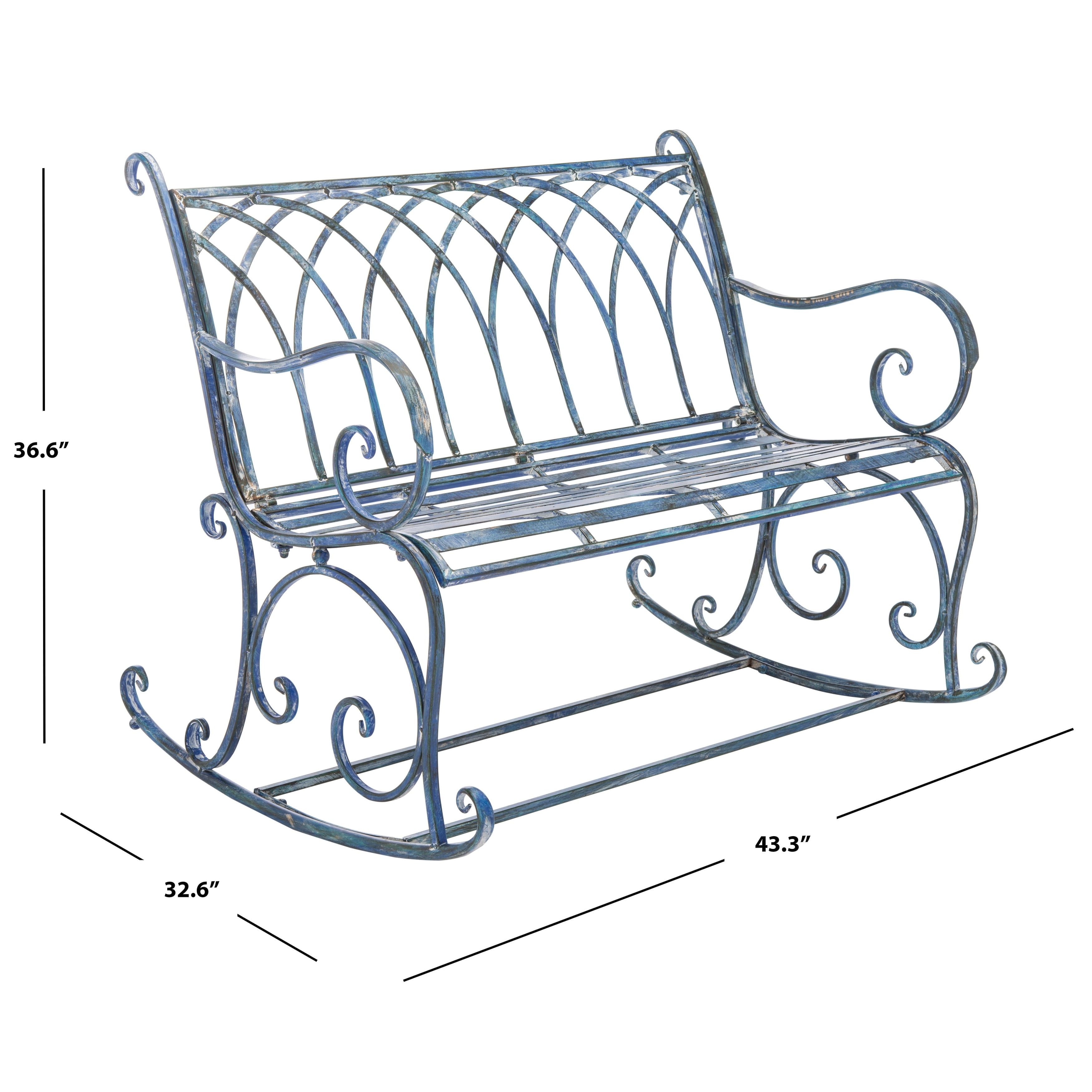 Safavieh Panca Da Giardino In Ferro Battuto – Stile Shabby Chic Vintage, Finitura Bianco Antico, 137 Cm