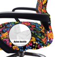 thumbnail image 5 of ZIATUBLES Home Office Chair Cover Stretch Printed Universal Desk Rotating Chair Slipcovers Soft Fit Office Chair Cover with Elastic Band and Snap Button Easy to Clean, S, Boho Colorful Floral, 5 of 7