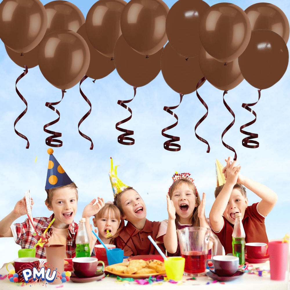 PMU 750 Yards x 3/8in Chocolate Crimped Curling Ribbon String for Gift Wrapping Ribbon Balloon String Birthday Celebration Party Presents Decor, Festival Art Craft Accessories (3-250 Yard Rolls)