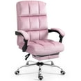thumbnail image 2 of Homhum Velvet Executive Chair, Ergonomic Office Chair with Footrest, Pink, 2 of 10