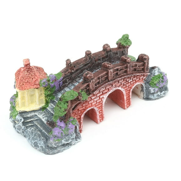 jesticaly Décoration d'Aquariums Château en Résine Simulation de Tortue Grimpant Pont à Trois Yeux 1 Ensemble