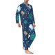 thumbnail image 2 of Balery Alpaca Astronaut in Space Pijama para Hombre de Dos Piezas con Manga Larga, Conjunto de Dormir y Descanso Suave con Bolsillos-Medium, 2 of 7