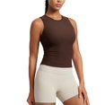 thumbnail image 1 of Musculosa entallada con fruncido lateral para mujer CRZ YOGA Cloudweight marrón XL, 1 of 4