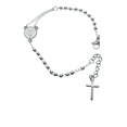 thumbnail image 1 of Pulsera Misterio Acero Inoxidable Plata Bola 3mm San Benito 19 Cm Xtellar plateado, 1 of 1