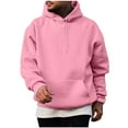 thumbnail image 1 of Sudadera con capucha para hombre, informal, a la moda, de color liso, de manga larga, con bolsillo, de poliéster, 1 of 5